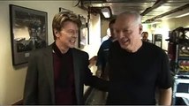 David Gilmour with David Bowie, behind the scenes