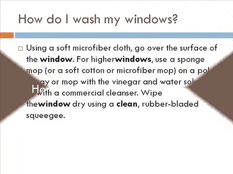 Window Cleaning Tips