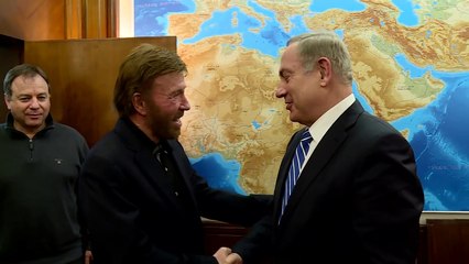 L acteur Chuck Norris reçu par le Premier ministre Binyamin Netanyahou