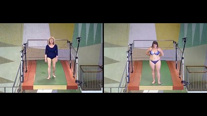 Une expérience qui défie la peur : les participants doivent sauter d'un plongeoir à 10 m de hauteur