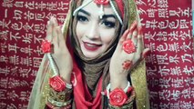 Bridal Mehedi night Inspired Hijab Style for Bride