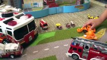 Toy Trucks - FIRE TRUCKS For Kids - FAST LANE Fire Truck Shoots Water - Fire Engine Toys Collection
