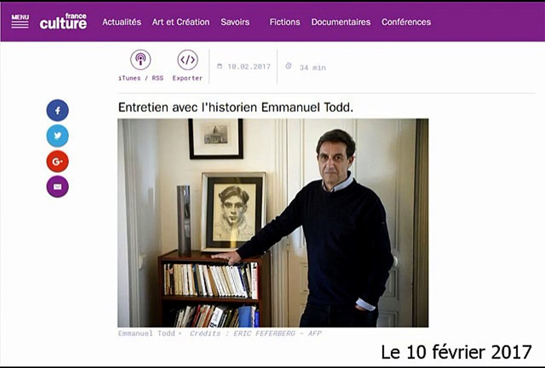 Soutien d'Emmanuel Todd à Olivier Berruyer et les-crises.fr (10 02 2017)