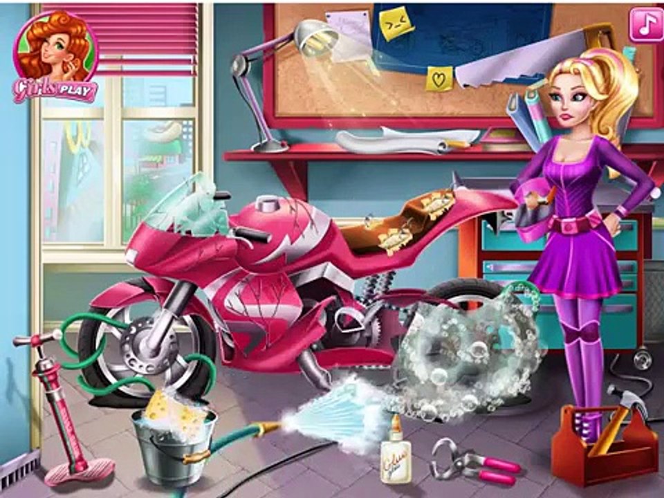 Девочка исправить это Рапунцель игра двигателя велосипеда, хорошая игра для детей, супер игра для ребенка, удовольствие от игры