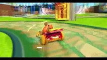 Ральф на машинке и Герои мультфильма Дисней Тачки участвуют в гонке Wreck It Ralph & Disney Cars