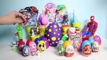Spider Man Surprise Eggs Angry Birds Thomas Play Doh Giant Egg Shopkins Toys Peppa Pig and More!