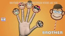 NEW Monkey Lollipop Finger Family Nursery Rhyme | Animal Daddy Finger Nursery Songs For Children