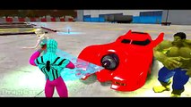 Spiderman Colors & Batman Cars w/ Frozen Elsa & Hulk Superheroes Nursery Rhymes Kids Songs