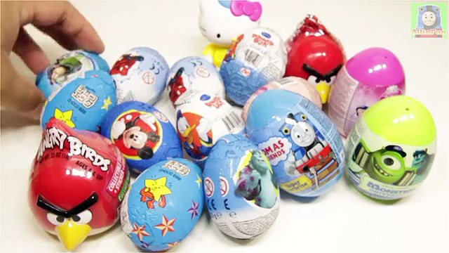 20 Surprise Eggs Ep.6 Angry Birds Monsters Cars Thomas and Friends Spider-man Disney Princess Kinder