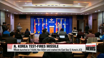 N. Korea fires off ballistic missile toward East Sea: JCS