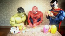 #Spiderman and Hulk and Superman Play Doh Surprise Eggs - Disney Dinosaur Surprise Eggs
