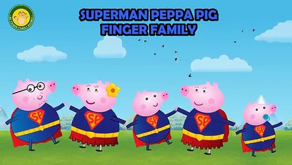 Peppa Pig Español Superman Super Hero in Real Life Finger Family Songs