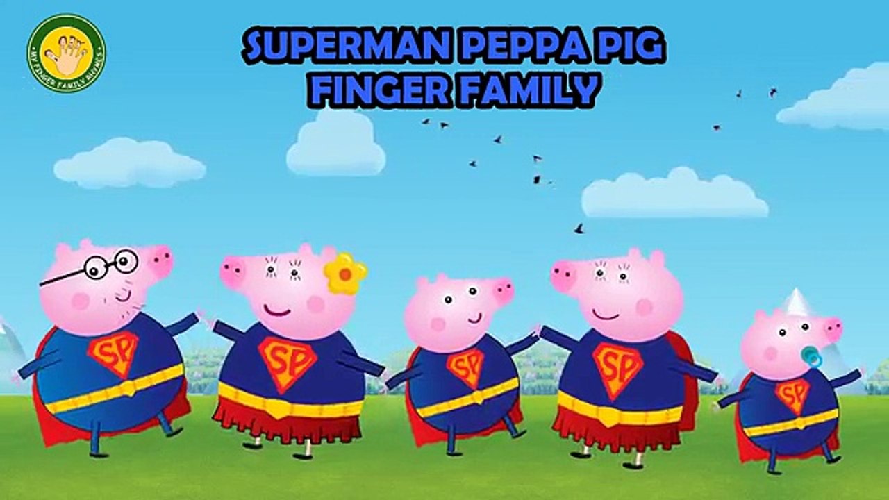 Peppa Pig Español Superman Super Hero in Real Life Finger Family Songs