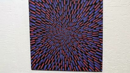 aperçu vidéo du tableau moderne : Particule bleue et rouge.