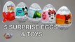 5 Surprise Eggs Unboxing !! Kinder Joy Disney Mickey Mouse Good Dinosaurus Minnie Zootropolis Pixar
