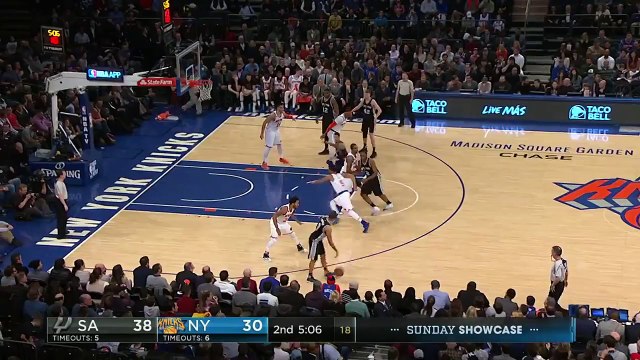 Kawhi Leonard drives Hard Across the baseline and throws it down |Spurs vs Knicks |Feb 12, 2017