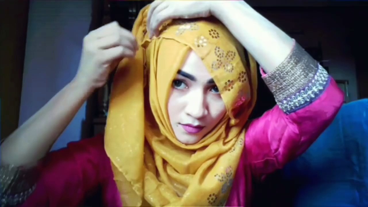 Eid Hijab tutorial with Saree and Kamij