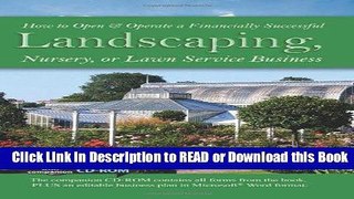 BEST PDF How to Open   Operate a Financially Successful Landscaping, Nursery, or Lawn Service