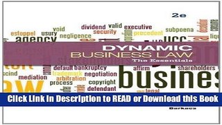 PDF [FREE] DOWNLOAD Dynamic Business Law: The Essentials Read Online