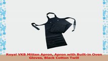 Royal VKB Mitten Apron Apron with Builtin Oven Gloves Black Cotton Twill 37e8f6d7