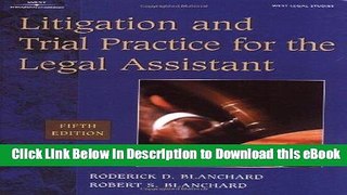 [Read Book] Litigation   Trial Practice for the  Legal Assistant Mobi