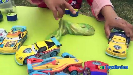 Disney Cars Toys in Slime Lightning McQueen Toy Cars for Kids in Slimy Goo Ryan ToysReview