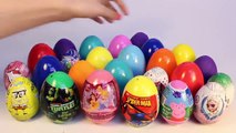 SURPRISE EGGS PEPPA PIG SPIDER-MAN FROZEN MICKEY MOUSE ANGRY BIRDS DISNEY PRINCESS PLAY DOH EGGS