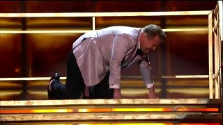 Grammys 2017 - James Corden Grammys Entrance, Falls Down Stairs