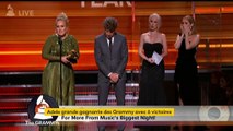 Grammy Awards : l'émotion d'Adele au moment de recevoir son prix pour 