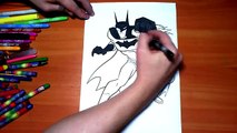 Batman New Coloring Pages for Kids Colors Superheroes Coloring colored markers felt pens pencils