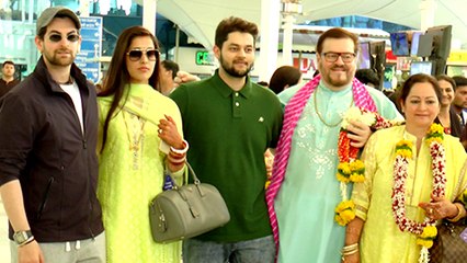 Neil Nitin Mukesh SPOTTED At Mumbai Airport With Wife Rukmini Sahay & Family