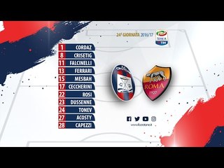 Le formazioni ufficiali di #CrotoneRoma e la video formazione rossoblu