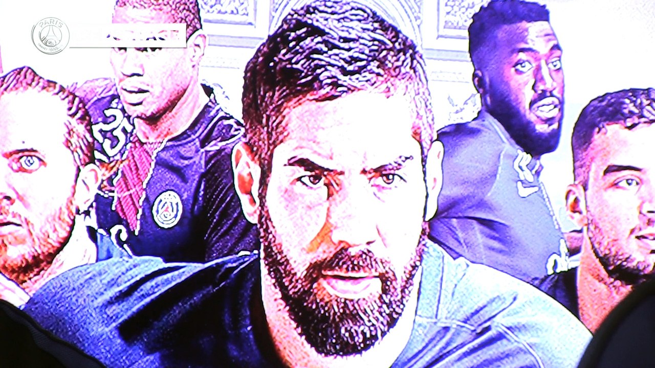 Nikola Karabatic, Nedim Remili et les autres champions du monde parisiens reçu dans les locaux du PSG handball
