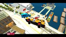 COLORS AMBULANCE CARS VS COLORS FIRE TRUCK with SPIDERMAN COLORS Nursery Rhymes Songs for Children