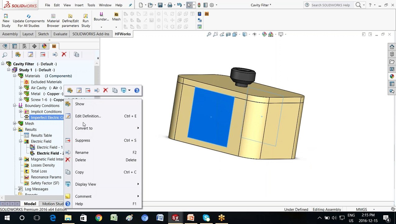 Webinar: Cavity Filters Design using HFWorks SolidWorks
