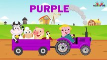 Learning Colors for Children | Color Tractors with Animals | Animated Vehicles for Kids