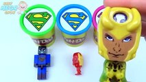 Играть doh глины чашки сюрприз игрушки Супермен коллекции Супергерои Радуге учим цвета на английском языке