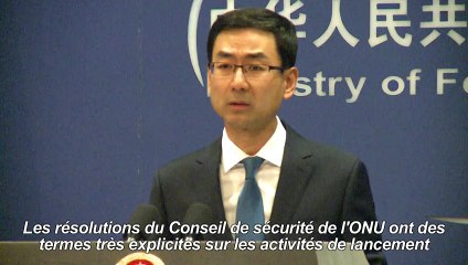 La Chine s’oppose au tir nord-coréen de missile balistique