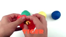Colourful Surprise Eggs Opening Animal Toys // Play-doh Activities
