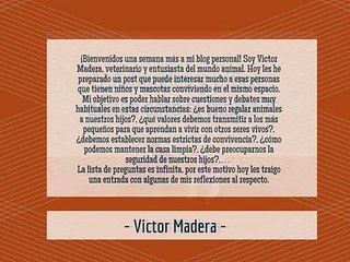 Victor Madera Vet Animales y niños ¿dónde esta el límite