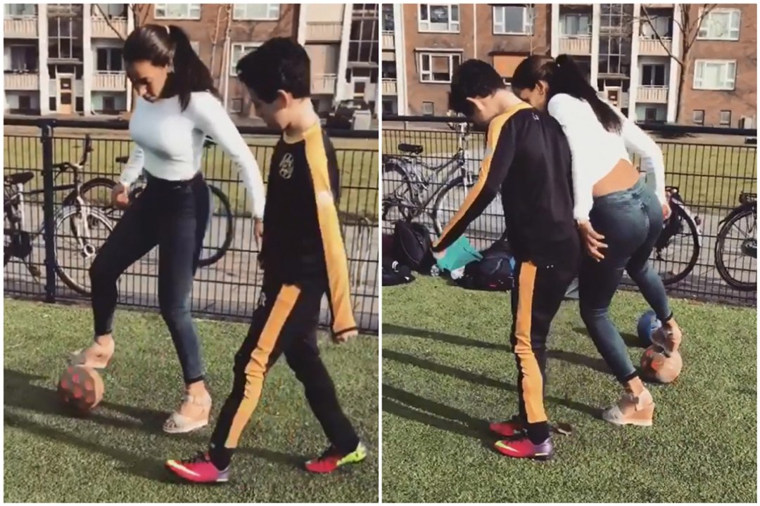 Une freestyleuse impressionne… en talons !