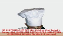 XS CHEFSKIN CHEF SET Kids Children Chef Long Sleeve Jacket  Apron Hat  EXCELLENT COSTUME 9b832e2b