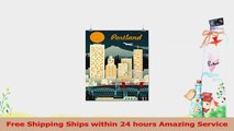 Portland Oregon  Retro Skyline 16x24 Giclee Gallery Print Wall Decor Travel Poster 463efec1