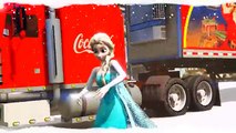 Christmas Frozen Elsa Plane Transportation with Lightning McQueen and Nursery Rhymes