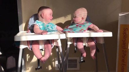 Twins engage in hilarious giggle fit