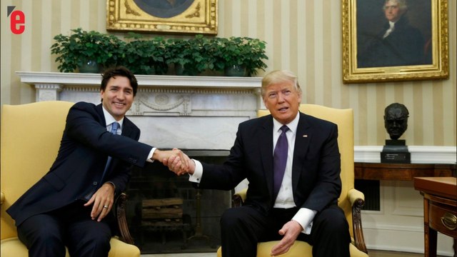 Non, Justin Trudeau n'a pas hésité à serrer la main de Donald Trump