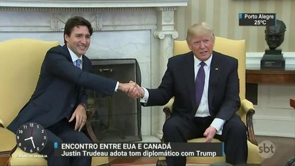 Primeiro-ministro canadense adota tom diplomático em encontro com Trump