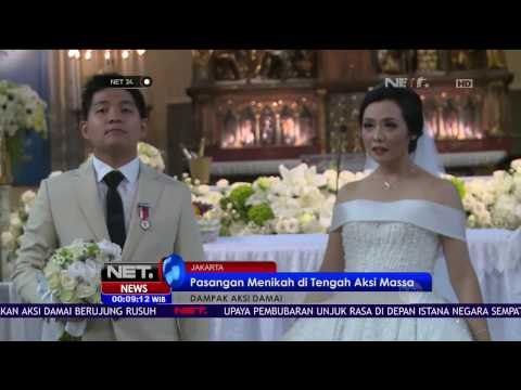 Pasangan yang Menikah di Gereja Kathedral Jakarta Menerobos Peserta Aksi Damai - NET24
