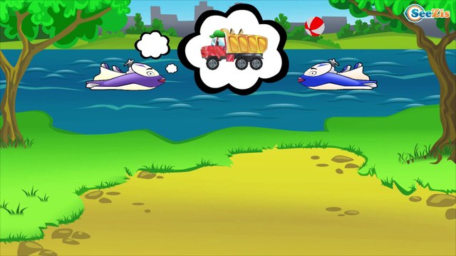 CARS cartoon - Trucks for children - Funny Fishing - Trucks and cartoons for kids. Episode 62