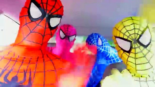 Superheroes Dancing in Car | Spiderman Blue Spidergirl Pink Spiderman Yellow Spiderman in Real Life